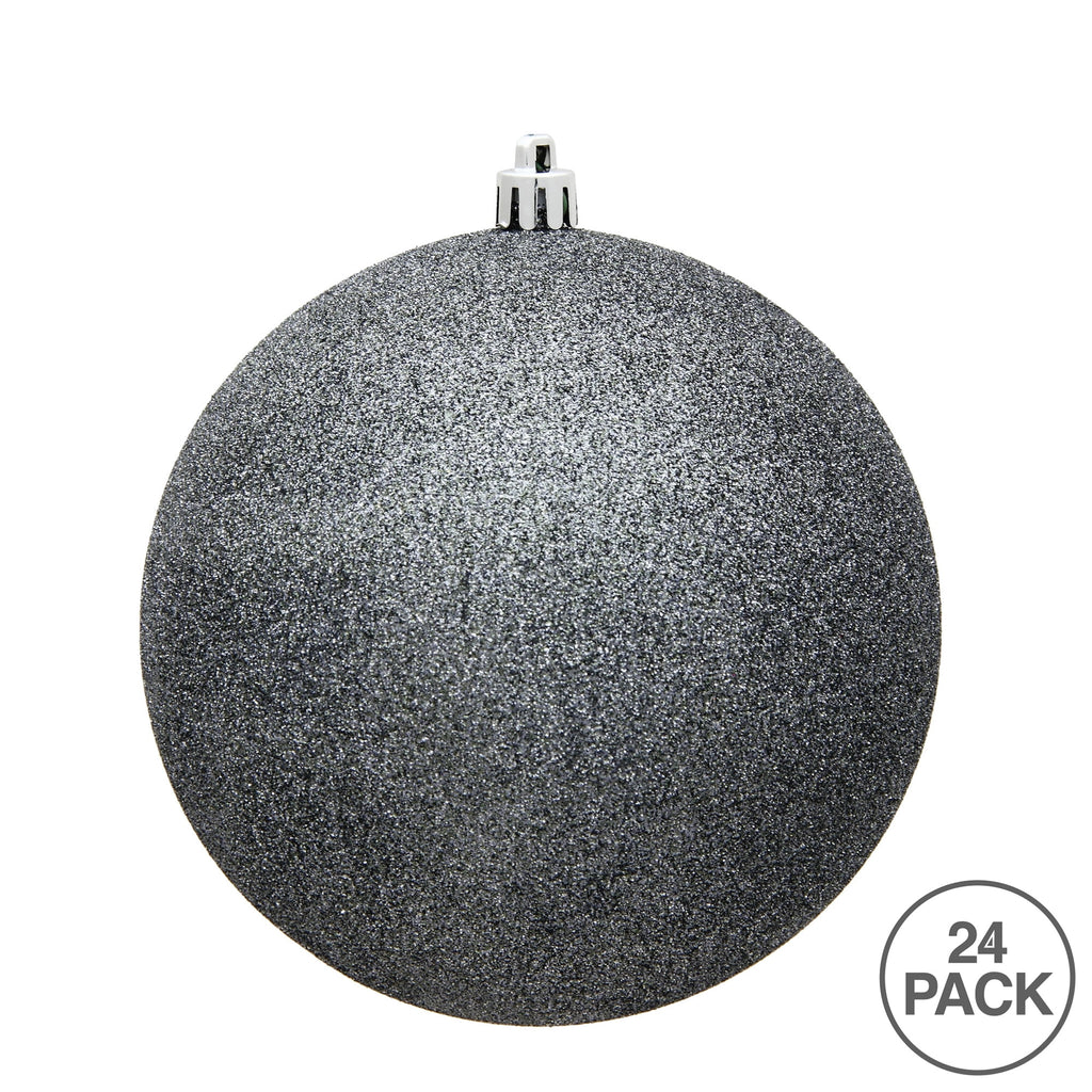 Vickerman 2.4" Christmas Ornament Ball, Silver Shiny Finish, Shatterproof Plastic, UV Resistant, Holiday Christmas Tree Decoration, 24 Pack