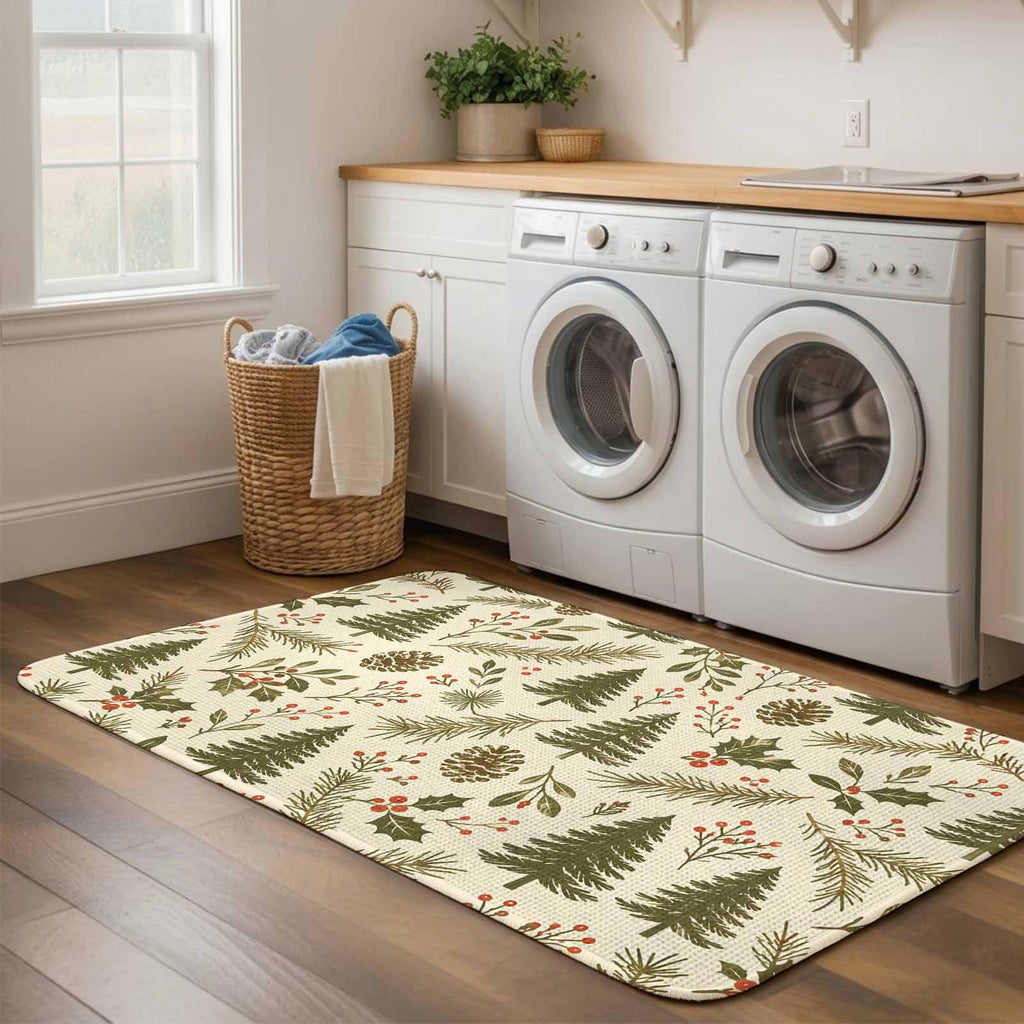Red Truck Christmas Washable Area Rugs for Living Room Bedroom, Large Non Slip Indoor Floor Carpet Absorbent Xmas Tree Gnomes Navy Blue Snowflake Door Mat Rugs for Bathroom Entryway 63"x90.6"