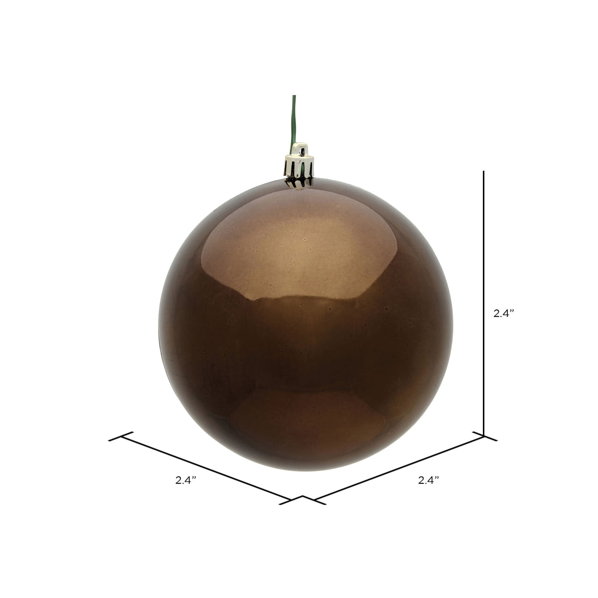 Vickerman 2.4" Christmas Ornament Ball, Silver Shiny Finish, Shatterproof Plastic, UV Resistant, Holiday Christmas Tree Decoration, 24 Pack