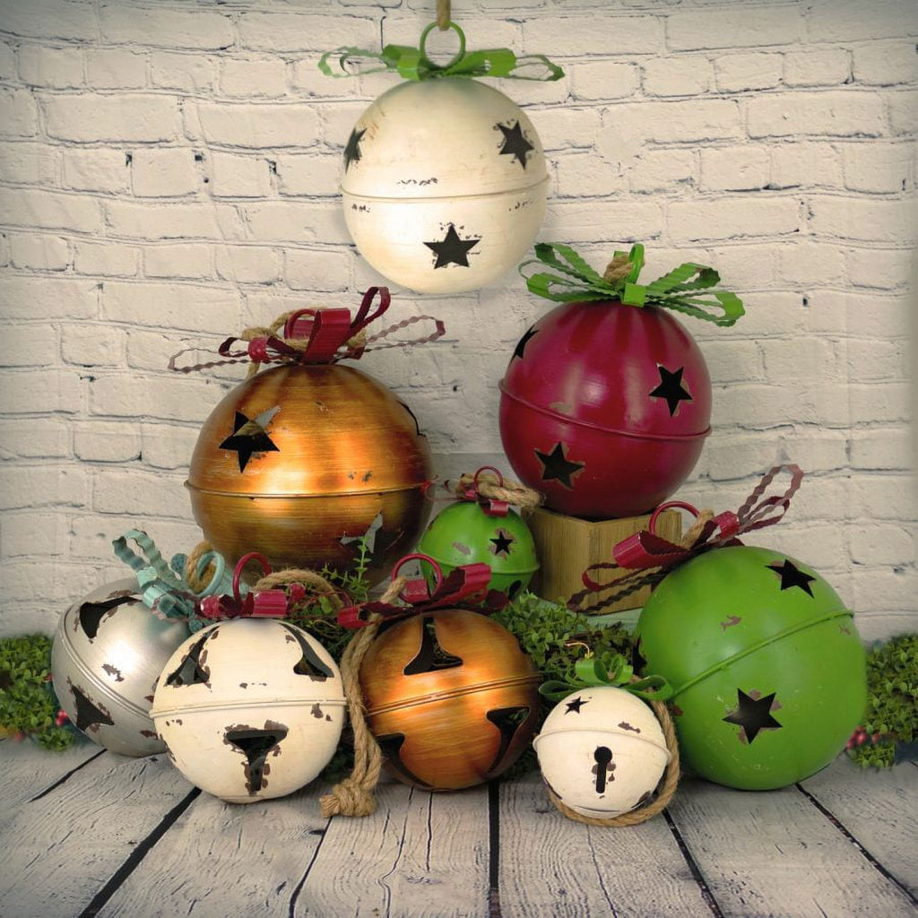 Zaer ZR195519 Large Assorted Colorful Christmas Bells - Set of 9
