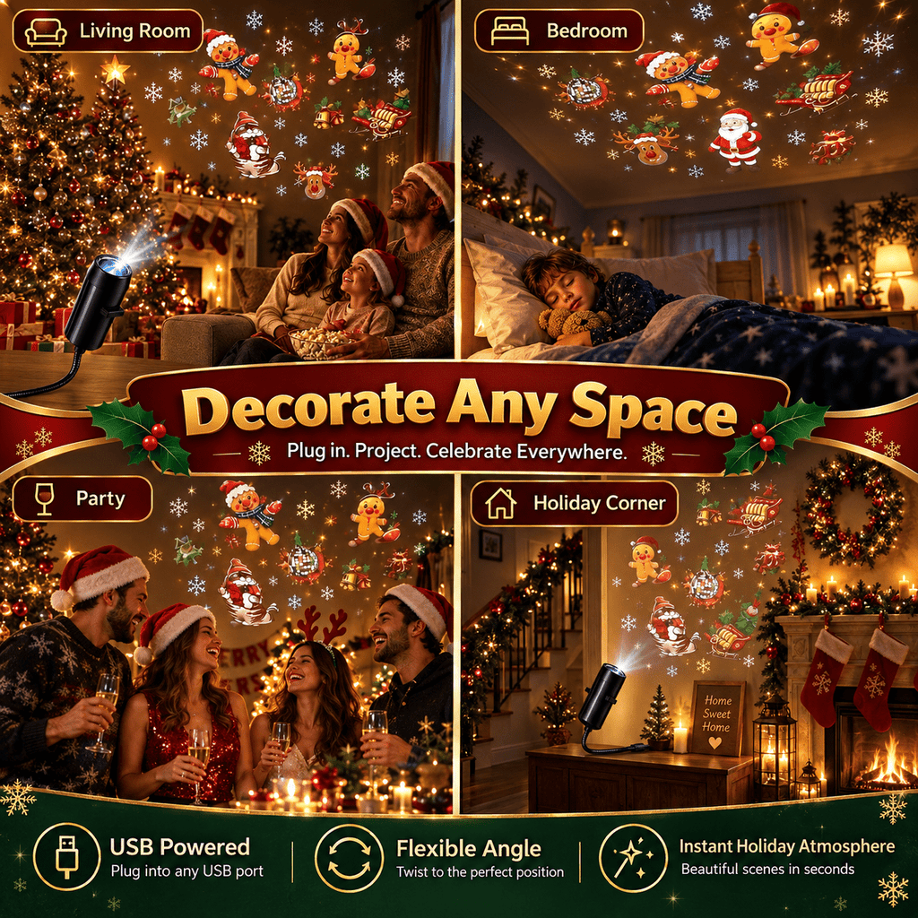 2026 New Upgraded 4K Smart Dynamic 5D Holographic Night Light Projector, 2-in-1 Galaxy & Ocean Star Ceiling Projector with 24 HD Films, 360° Flexible USB Powered Lamp for Bedroom Decor & Car GIft