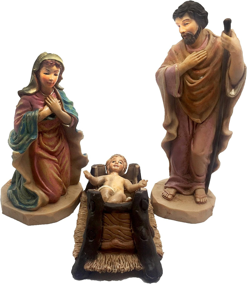10 Piece Nativity Set with Wood Stable