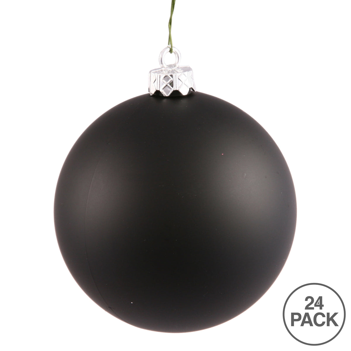 Vickerman 2.4" Christmas Ornament Ball, Silver Shiny Finish, Shatterproof Plastic, UV Resistant, Holiday Christmas Tree Decoration, 24 Pack