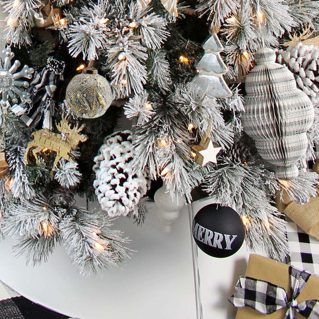 AuldHome Design Farmhouse Ball Ornaments (Set of 6, Gold/Silver); Distressed Metal Glass Ball Vintage Style Christmas Decorations