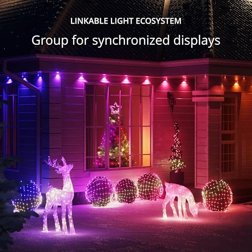 Twinkly Tree Topper, Bright Christmas Tree Topper, Star Topper with 76 Mappable RGB LEDs, USB Type C, Smart Multicolor LED Lights, Compatible with Alexa and Google Home, App Mappin