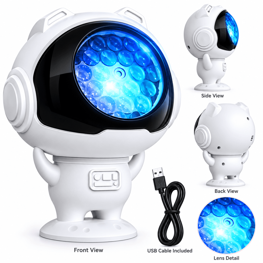 2026 New Upgraded 4K Smart Dynamic 5D Holographic Night Light Projector, 2-in-1 Galaxy & Ocean Star Ceiling Projector with 24 HD Films, 360° Flexible USB Powered Lamp for Bedroom Decor & Car GIft