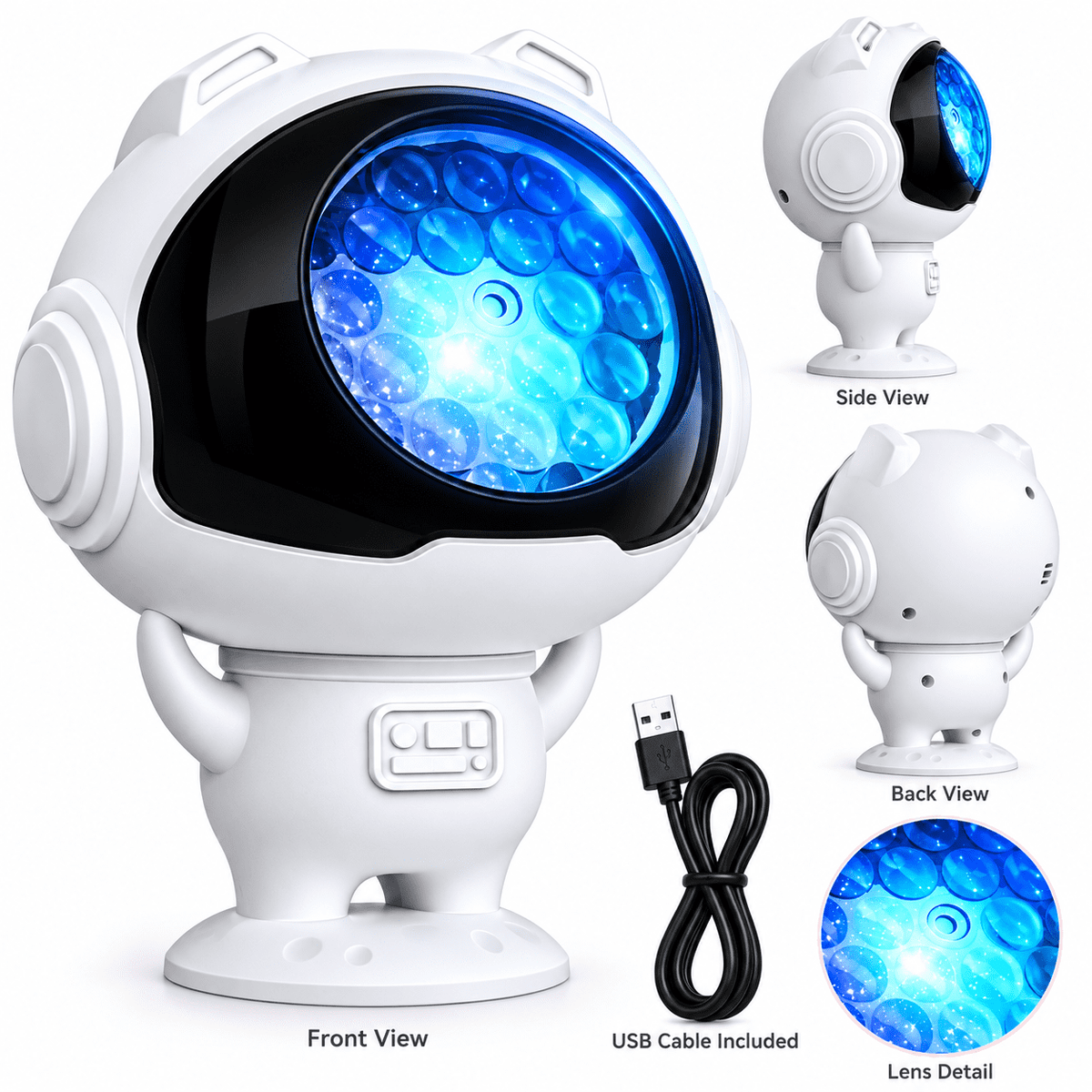 2026 New Upgraded 4K Smart Dynamic 5D Holographic Night Light Projector, 2-in-1 Galaxy & Ocean Star Ceiling Projector with 24 HD Films, 360° Flexible USB Powered Lamp for Bedroom Decor & Car GIft