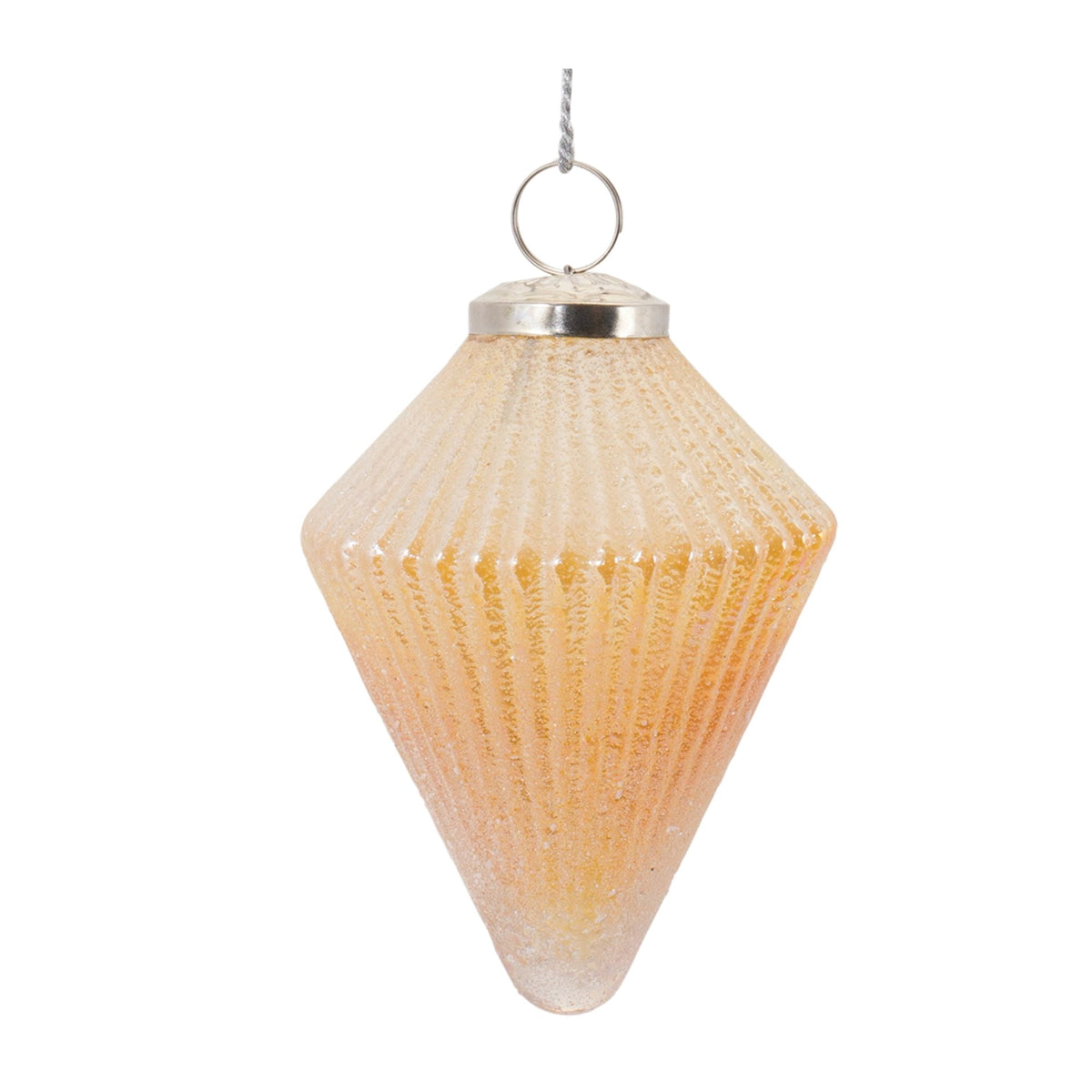 Melrose International Ribbed Glass Ornament (Set of 6)