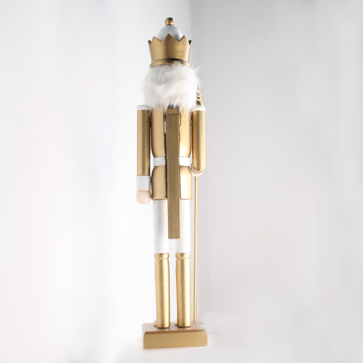 20 inch Golden Xmas Nutcracker Christmas Decoration Wooden Decorative Nutcracker Xmas King Doll