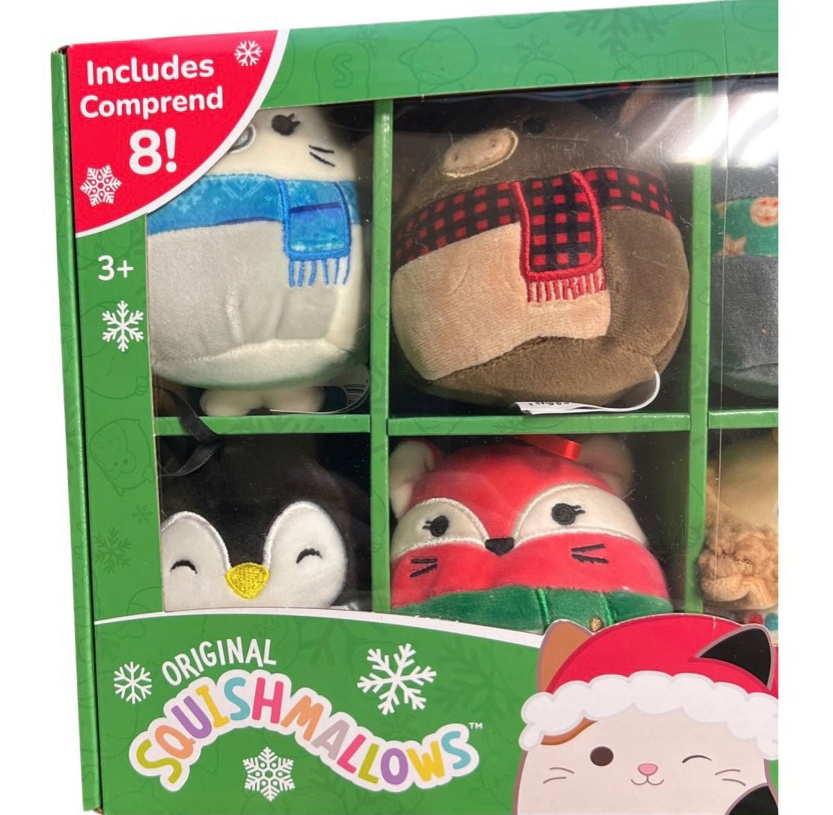 Squishmallows Christmas Ornaments 4-inch 8-Piece Mini Plush 2023