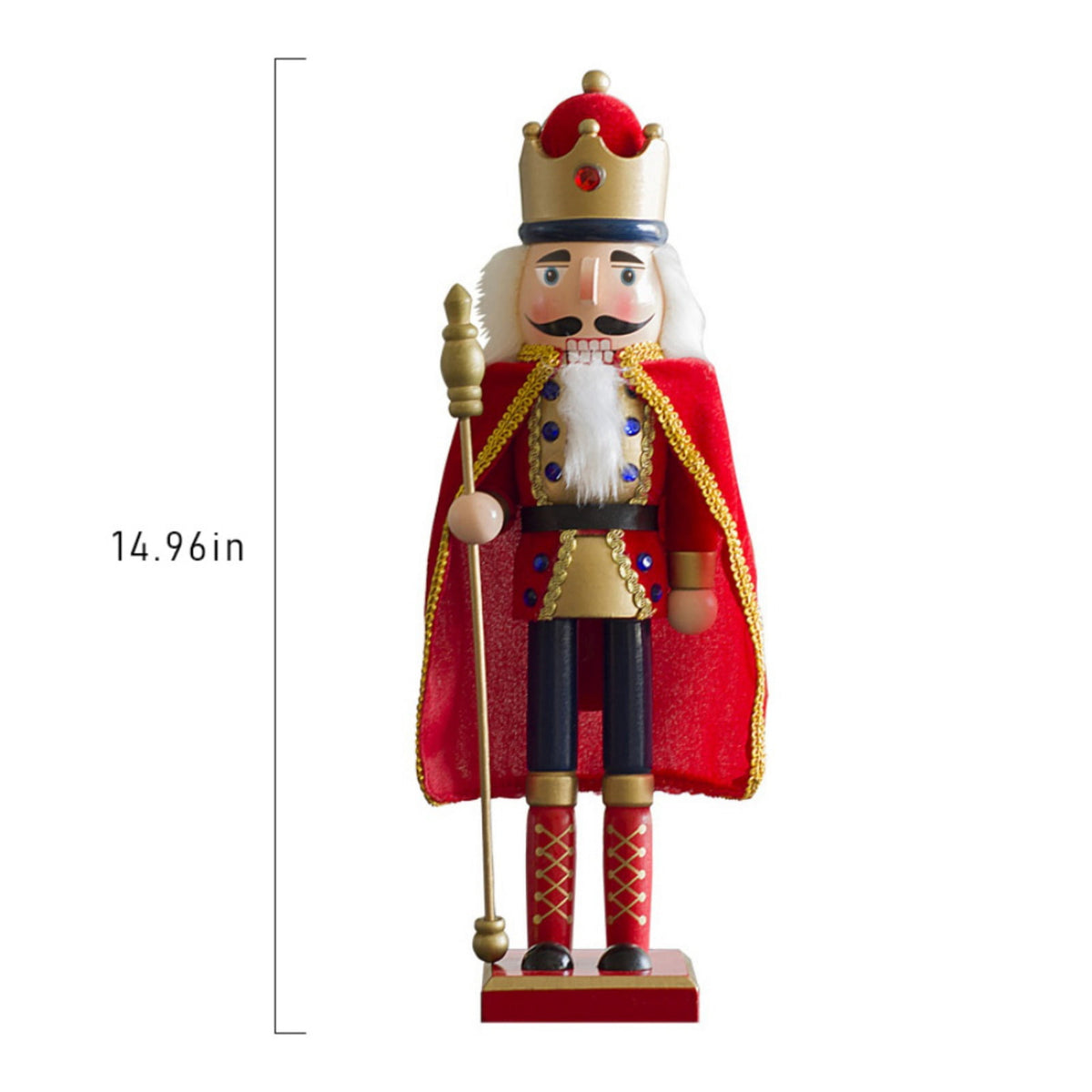 1Pcs 13''Nutcracker Christmas Decorations, Traditional Wooden Nutcracker Soldier Nutcracker Ornaments for Christmas Tree Home Garden Xmas Party Festival Decoration Nutcracker Figures