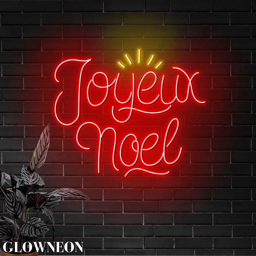Glowneon Joyeux Noel Neon Wall Decor, Christmas Holy Night Wall Decor