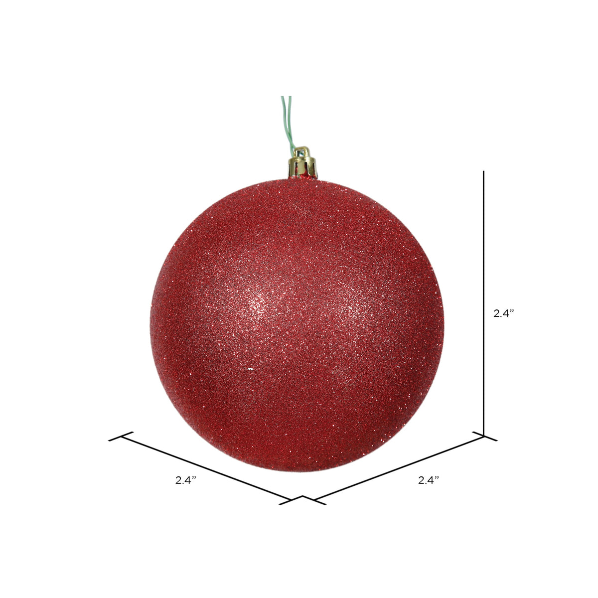 Vickerman 2.4" Christmas Ornament Ball, Silver Shiny Finish, Shatterproof Plastic, UV Resistant, Holiday Christmas Tree Decoration, 24 Pack