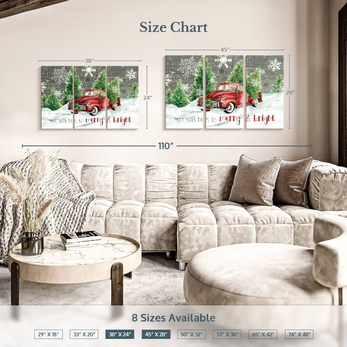 Elephant Stock Moonlit Skaters Wall Art - Horizontal Multi Panel Canvas - Living Room Wall Decor - Holiday Multi Panel - Blue And White Decor By Marilyn Dunlap - 74" x 48"