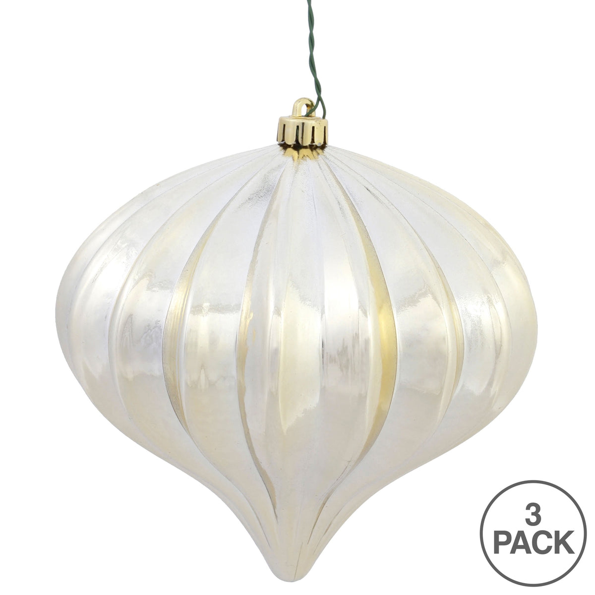 Vickerman 5.7" Burnished Orange Matte Onion Christmas Ornament, UV treated, Set of 3