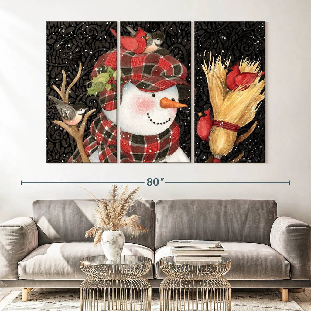 Elephant Stock Moonlit Skaters Wall Art - Horizontal Multi Panel Canvas - Living Room Wall Decor - Holiday Multi Panel - Blue And White Decor By Marilyn Dunlap - 74" x 48"