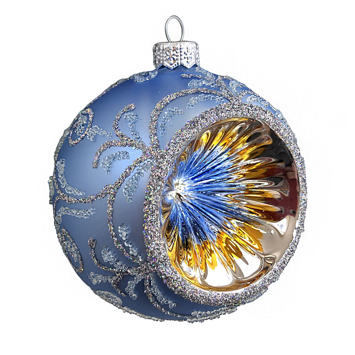 STPgoods Vintage Lanterns Glass Christmas Ball Ornament Set 2 Pcs 3.94" Hand-Painted Christmas Tree Ornaments Christmas Tree Hanging Decoration, Blue Pink
