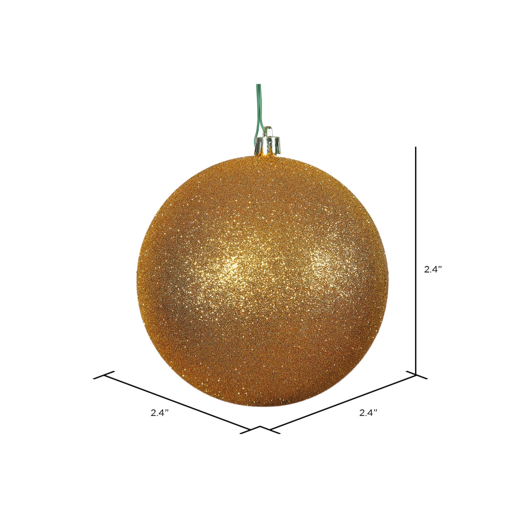 Vickerman 2.4" Christmas Ornament Ball, Silver Shiny Finish, Shatterproof Plastic, UV Resistant, Holiday Christmas Tree Decoration, 24 Pack
