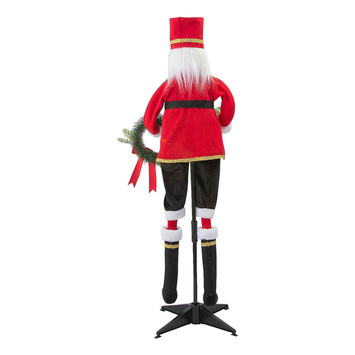 16" x 46" Christmas Animated Standing Nutcracker Decoration with Wreath