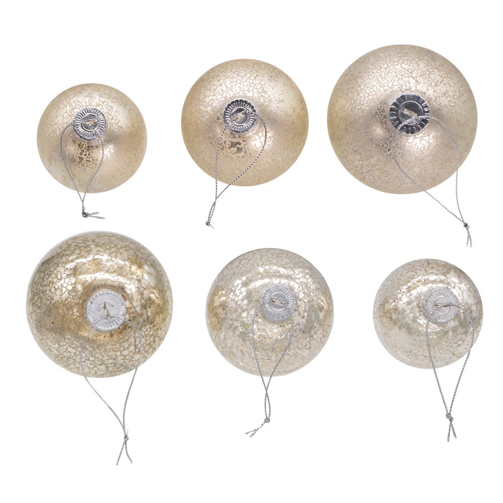 Kurt Adler 60-80 MM Shiny and Matter Platinum Mercury Glass Balls, 20-Piece Set