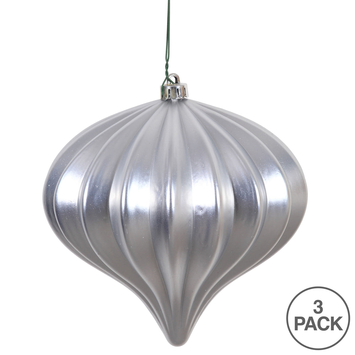 Vickerman 5.7" Burnished Orange Matte Onion Christmas Ornament, UV treated, Set of 3