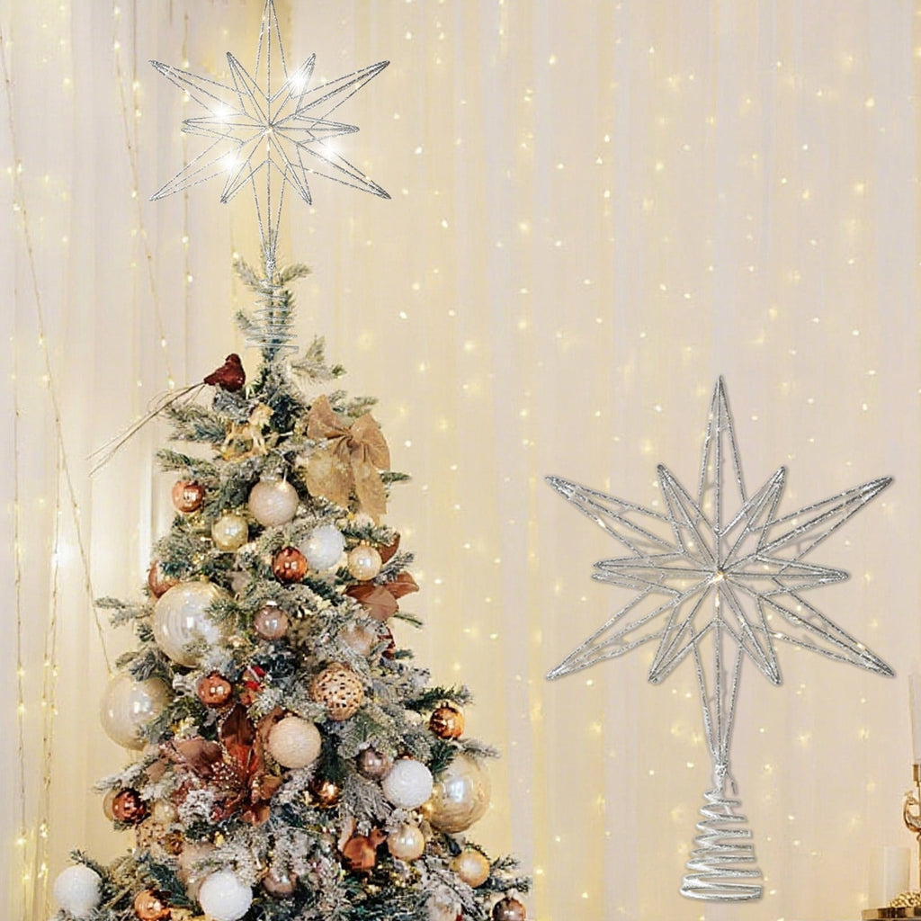 AuroraX Gold Room Lights Glitter Fall Stars Led Christmas Tree Topper Indoor Home Christmas Room Bedroom Decor