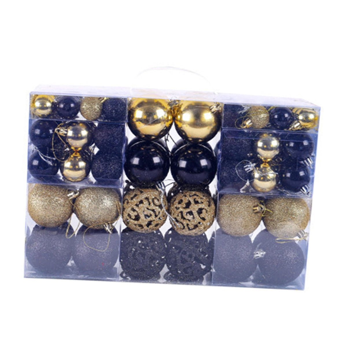 100 Pieces Christmas Balls Ornaments Pendants for Holiday Wreath Celebration Black and Gold