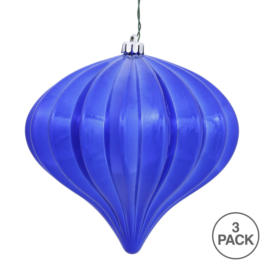 Vickerman 5.7" Burnished Orange Matte Onion Christmas Ornament, UV treated, Set of 3
