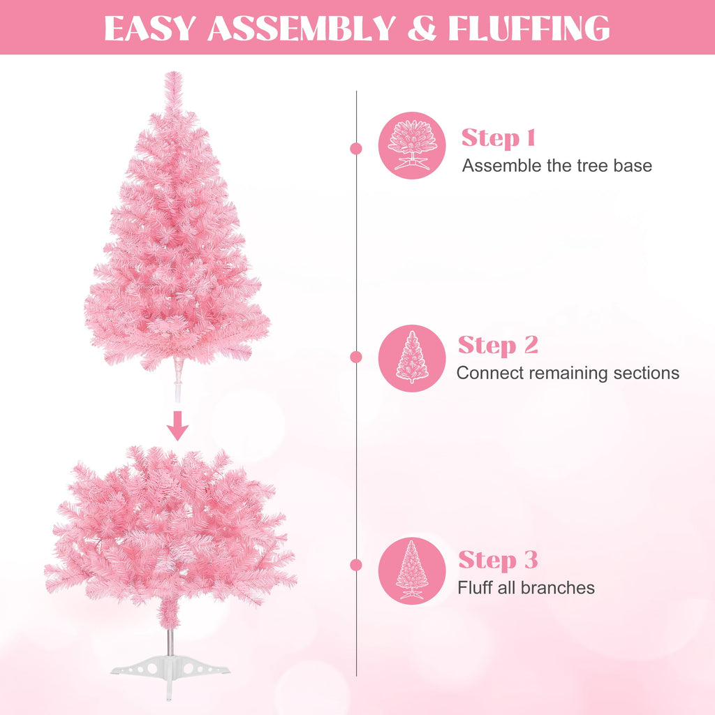 Leyaron Christmas Tree with Lights, 4FT Artificial Small Mini Christmas Tree Decorations for Indoor Holiday Xmas Home Decor, Green