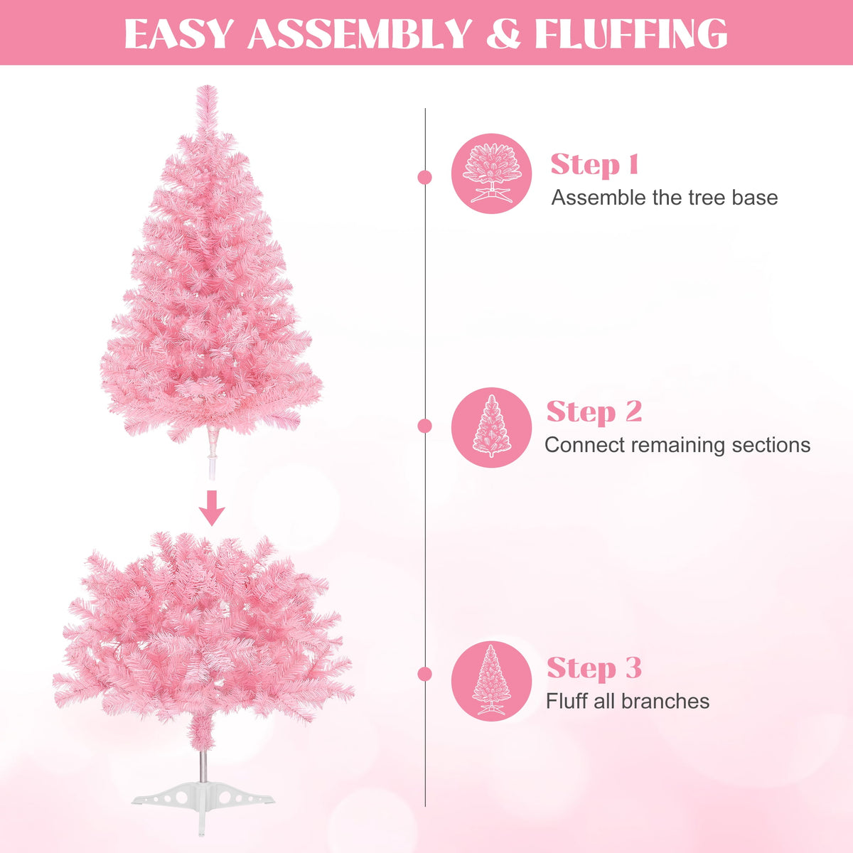 Leyaron Christmas Tree with Lights, 4FT Artificial Small Mini Christmas Tree Decorations for Indoor Holiday Xmas Home Decor, Green