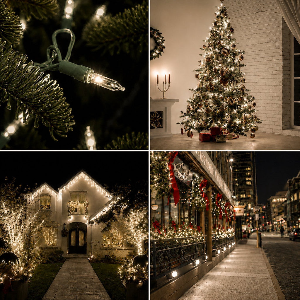Christmas Random Shimmering Twinkle Lights - 24 of 100 Lights Twinkle Indoor Outdoor - 20.5 Feet Light String, 100 Clear Bulbs - Christmas Tree Holiday Decor Sparkling Twinkling Christmas Lights