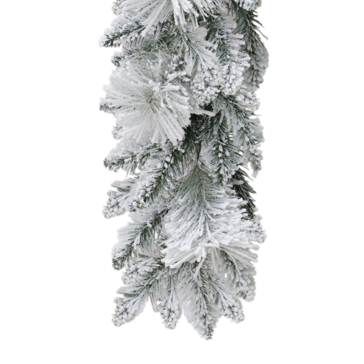 Snow-Flocked Winter Frost Unlit Artificial Christmas Garland, Green and White, 9', by Holiday Time