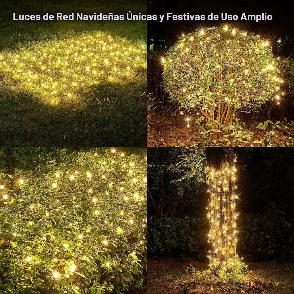 Christmas Net Lights Outdoor, 192 LED 9.8Ft x 6.6Ft Net Lights, Waterproof Christmas Outdoor Mesh Lights for Tree Bushes Holiday Party Garden, Holiday Wedding Party Decorations