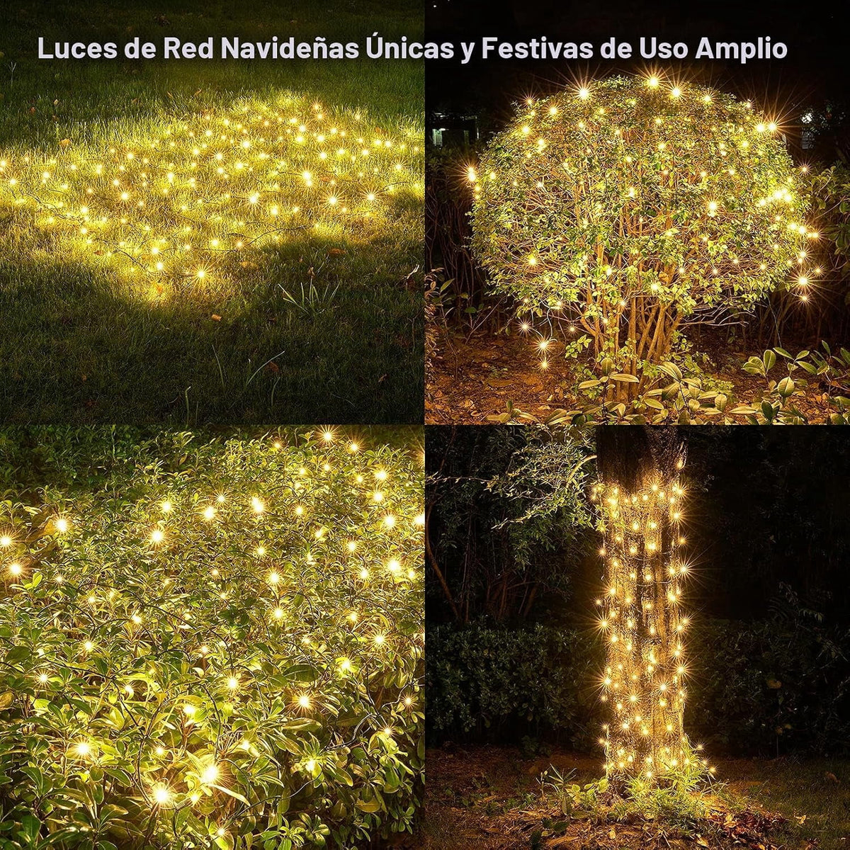Christmas Net Lights Outdoor, 192 LED 9.8Ft x 6.6Ft Net Lights, Waterproof Christmas Outdoor Mesh Lights for Tree Bushes Holiday Party Garden, Holiday Wedding Party Decorations