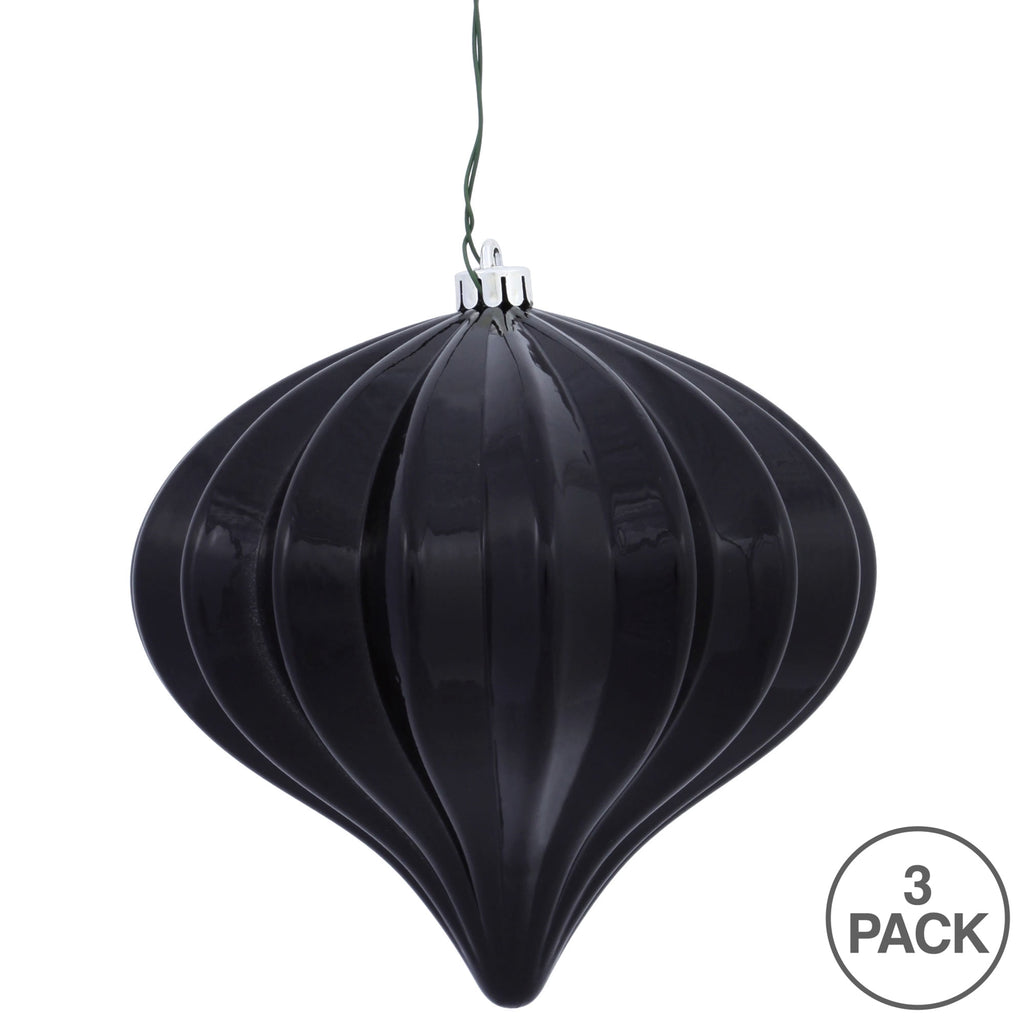 Vickerman 5.7" Burnished Orange Matte Onion Christmas Ornament, UV treated, Set of 3