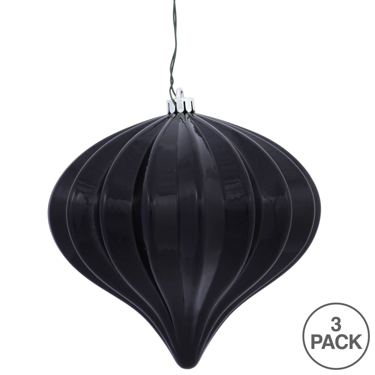 Vickerman 5.7" Burnished Orange Matte Onion Christmas Ornament, UV treated, Set of 3