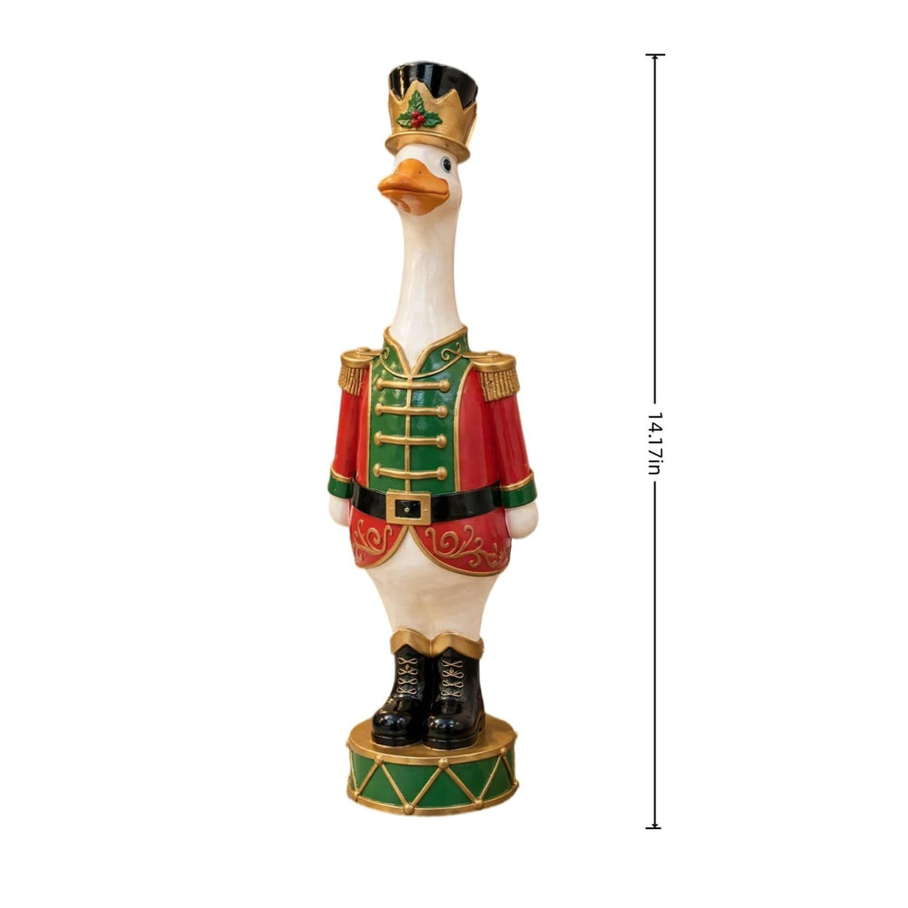 15.7 Inch Resin Nutcracker with Velvet Bow, Christmas Farmhouse Decor, Large Rattan Imitation Soldier Figurine for Floor Mantel Table Home,Rustic Winter Holiday Outdoor Decor,2PCS