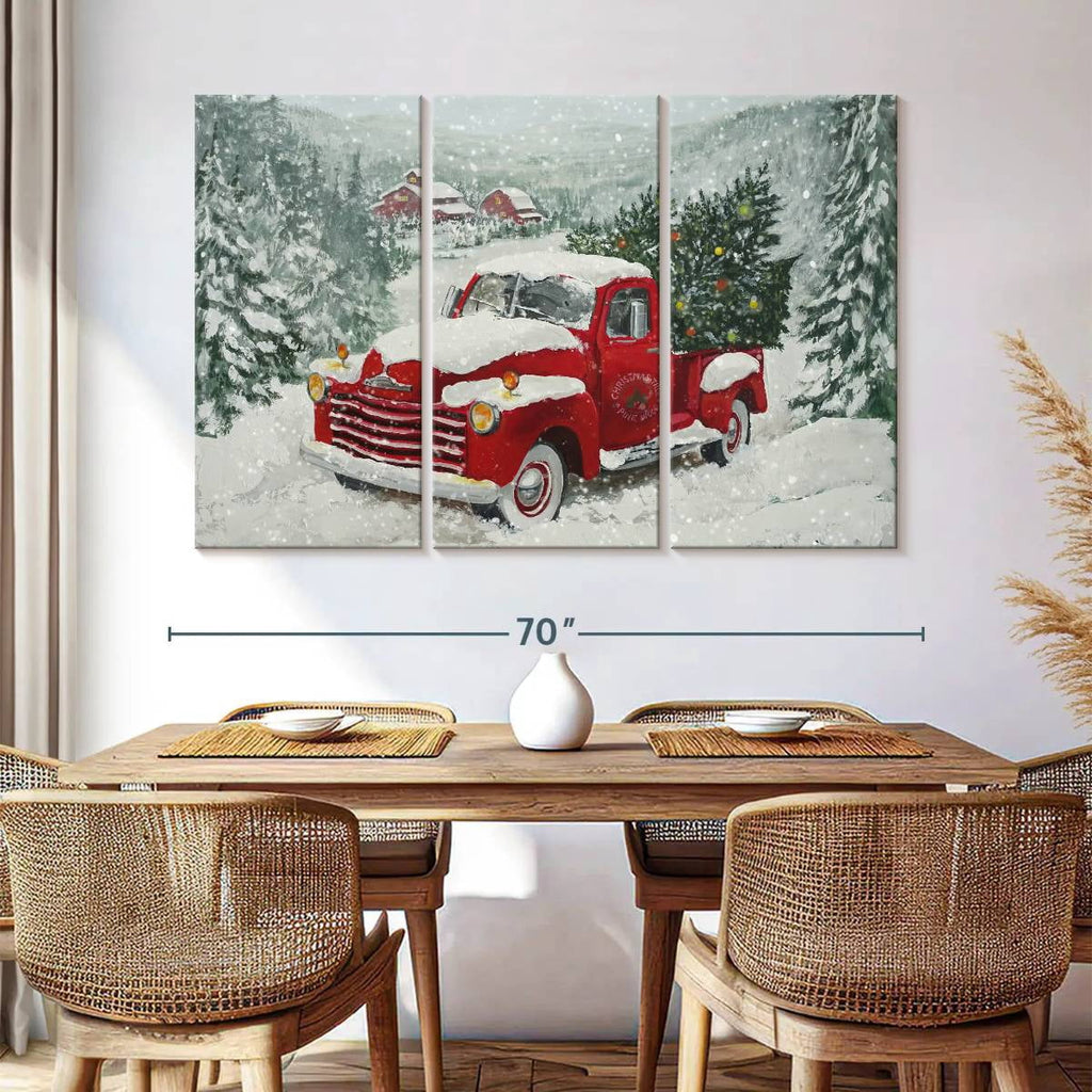 Elephant Stock Moonlit Skaters Wall Art - Horizontal Multi Panel Canvas - Living Room Wall Decor - Holiday Multi Panel - Blue And White Decor By Marilyn Dunlap - 74" x 48"