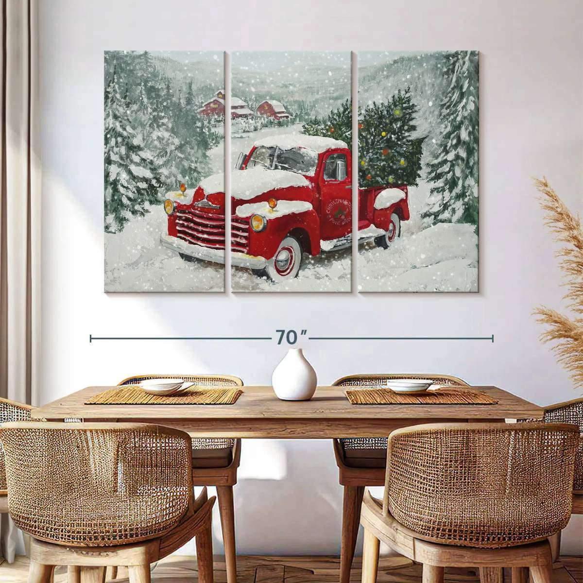 Elephant Stock Moonlit Skaters Wall Art - Horizontal Multi Panel Canvas - Living Room Wall Decor - Holiday Multi Panel - Blue And White Decor By Marilyn Dunlap - 74" x 48"