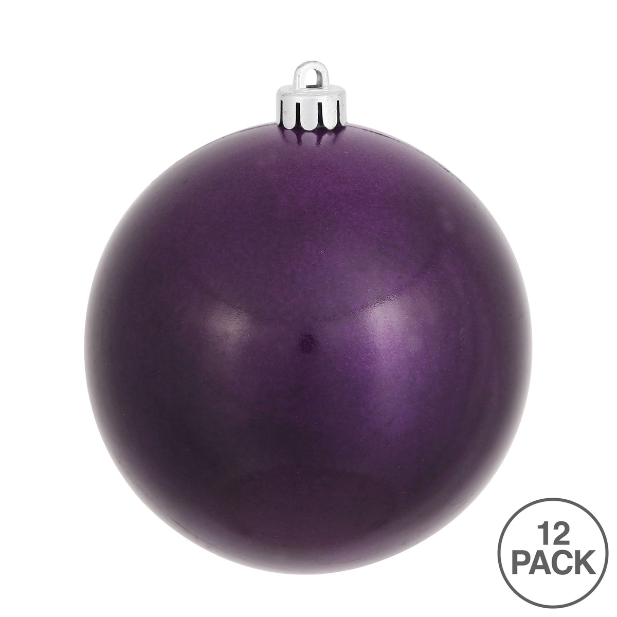 Vickerman 3" Plum Candy Ball Ornament, 12 per Bag