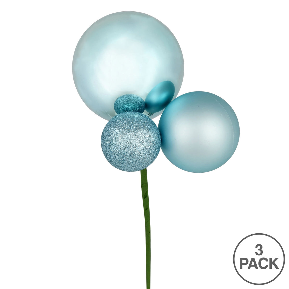 Vickerman 18" Honey Gold Orn Pick 3 per Bag. Features shiny, matte and glitter ornaments.
