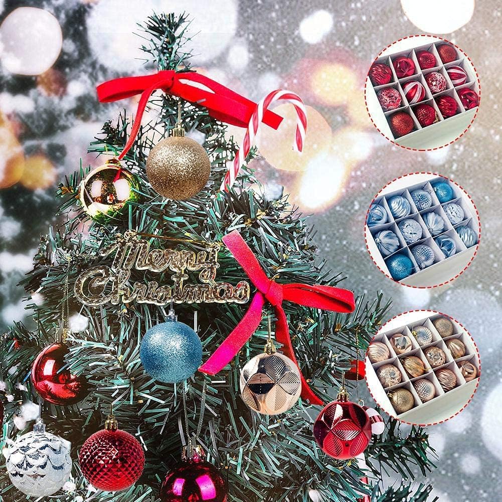 LINLIN Christmas Baubles, 12pcs Christmas Ball Ornaments Shatterproof Christmas Decorations Tree Balls for Holiday Wedding Party Decoration, Tree Ornaments Hooks included 6cm