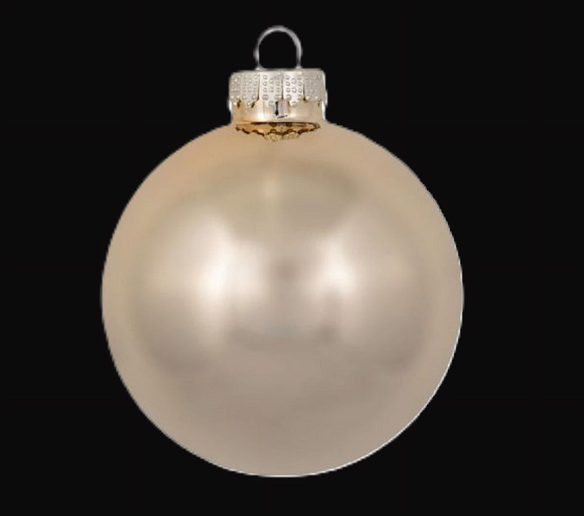 12ct Pearl Champagne Gold Glass Ball Christmas Ornaments 2.75" (70mm)