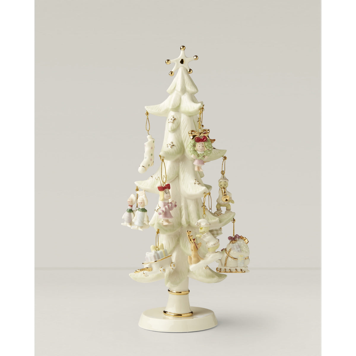 Lenox Ornament Tree 12.6" How The Grinch Stole Christmas Porcelain Decorative Figurine Tree with Ornaments, Set of 13
