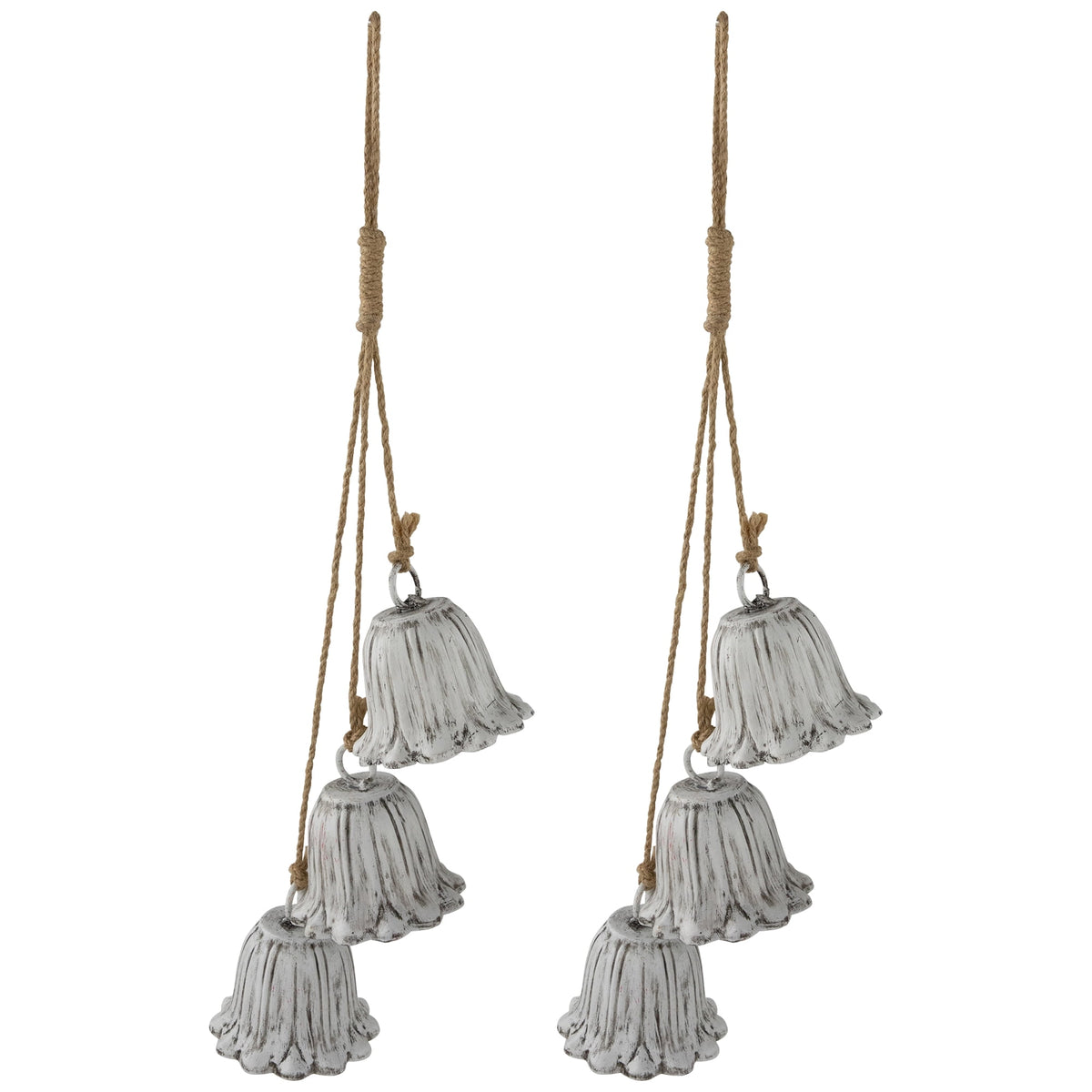 Northlight Fluted Bell Trio Christmas Decorations - 20" - White - Set of 2