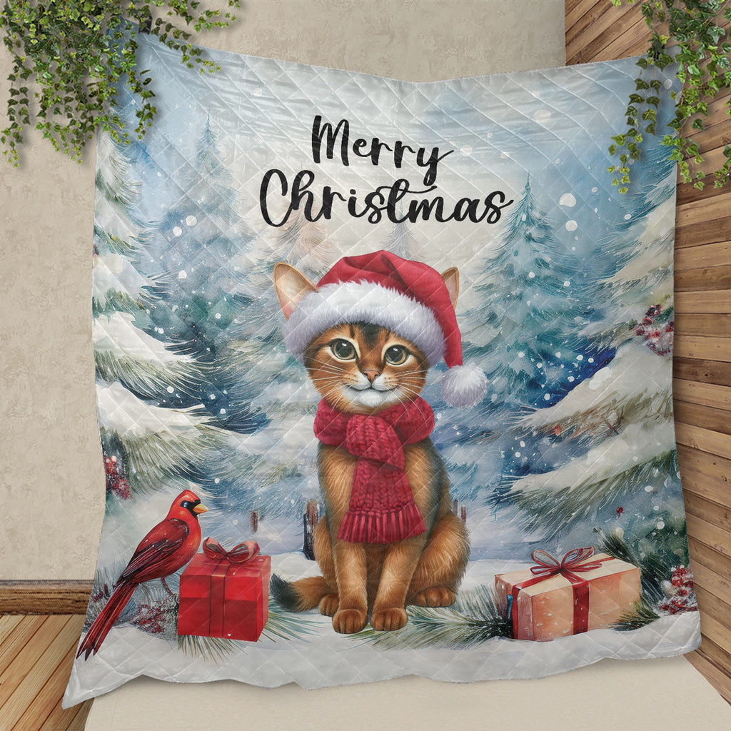 Merry Christmas Sphynx Enjoys Catmas Winter Xmas Holiday Quilt Bedding Set Cat Lover Kitten Owner Gifts Idea 1 Blanket Bed Cover 2 Pillowcases - 02022