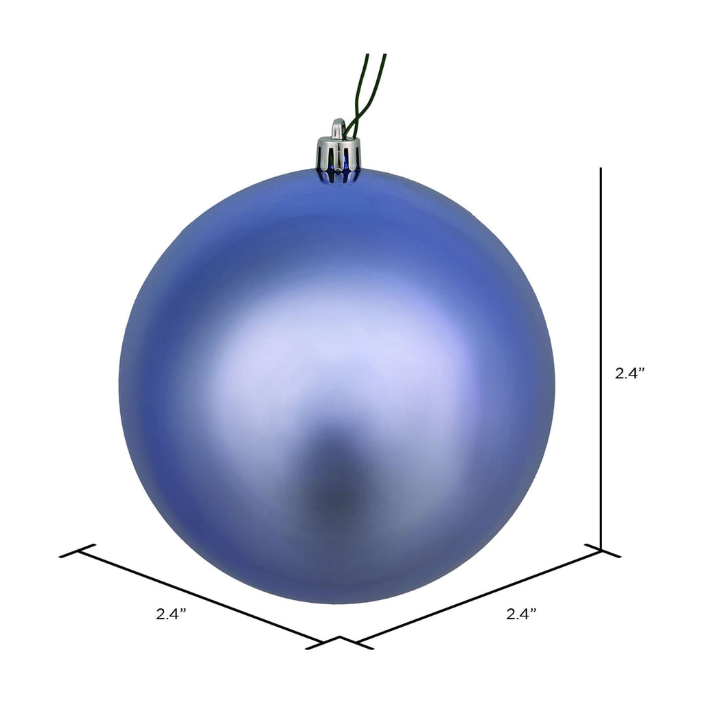 Vickerman 2.4" Christmas Ornament Ball, Silver Shiny Finish, Shatterproof Plastic, UV Resistant, Holiday Christmas Tree Decoration, 24 Pack