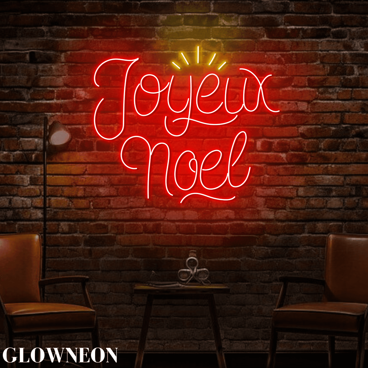 Glowneon Joyeux Noel Neon Wall Decor, Christmas Holy Night Wall Decor