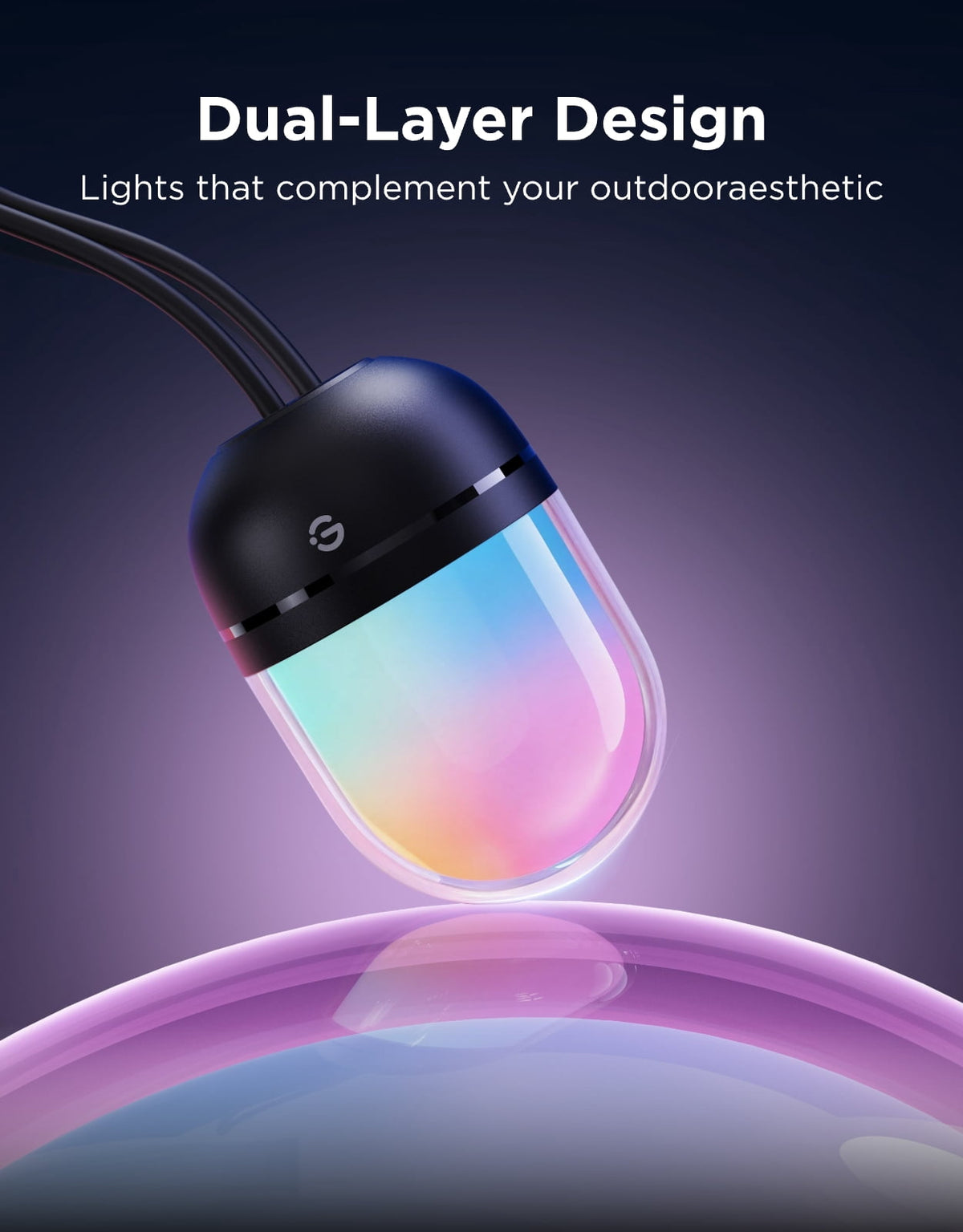 Govee Outdoor Chromatic String Lights, 65.6ft RGBIC Outdoor Lights, 55 RGB LEDs per Bulb, Uni-IC Control, 111+ Scenes, IP67 Waterproof, String lights compatible with Alexa, Google, Matter, App