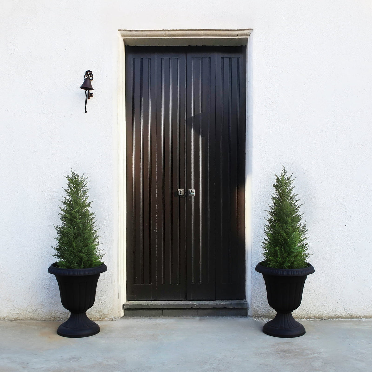 DR.Planzen 2-Pack 3ft Artificial Cedar Topiary Trees, UV-Resistant Outdoor Potted Plants for Porch & Garden Decor